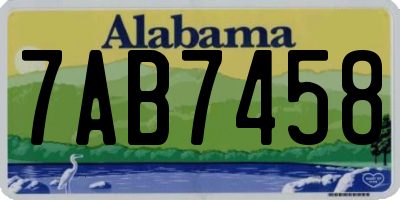 AL license plate 7AB7458