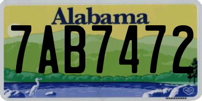 AL license plate 7AB7472