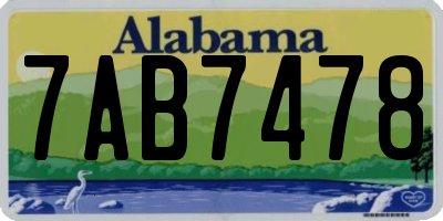 AL license plate 7AB7478