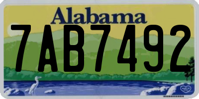 AL license plate 7AB7492