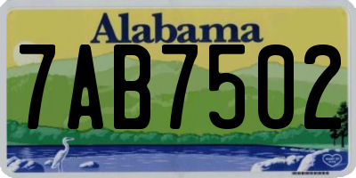 AL license plate 7AB7502
