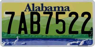 AL license plate 7AB7522