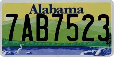 AL license plate 7AB7523