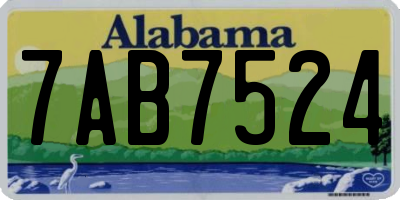 AL license plate 7AB7524