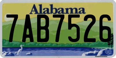 AL license plate 7AB7526