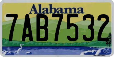AL license plate 7AB7532