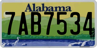AL license plate 7AB7534