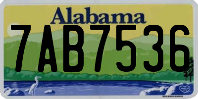 AL license plate 7AB7536