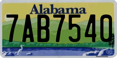 AL license plate 7AB7540