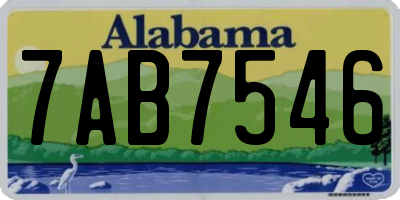AL license plate 7AB7546
