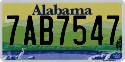 AL license plate 7AB7547