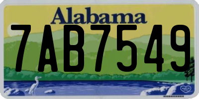 AL license plate 7AB7549