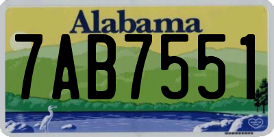 AL license plate 7AB7551