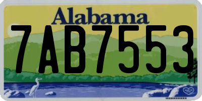 AL license plate 7AB7553
