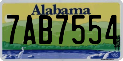 AL license plate 7AB7554