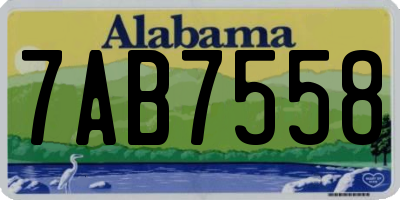 AL license plate 7AB7558