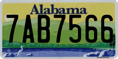 AL license plate 7AB7566