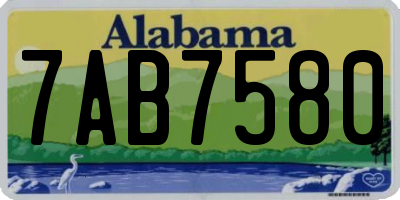 AL license plate 7AB7580