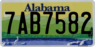 AL license plate 7AB7582