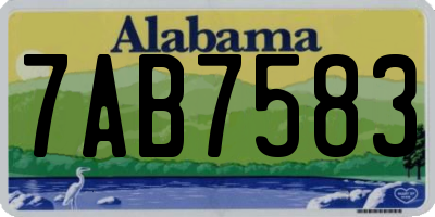 AL license plate 7AB7583