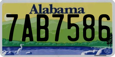 AL license plate 7AB7586