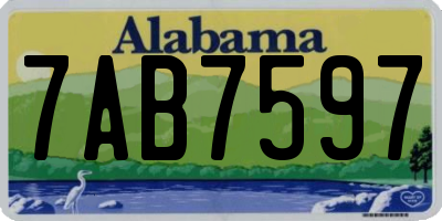 AL license plate 7AB7597