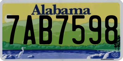 AL license plate 7AB7598