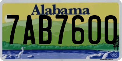 AL license plate 7AB7600