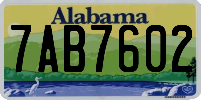 AL license plate 7AB7602