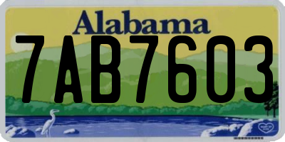 AL license plate 7AB7603