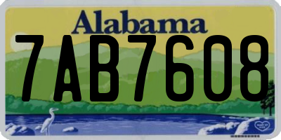 AL license plate 7AB7608