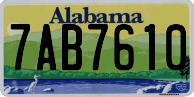 AL license plate 7AB7610