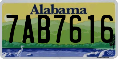 AL license plate 7AB7616