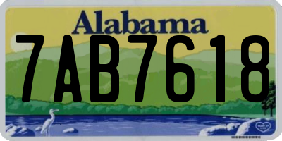 AL license plate 7AB7618