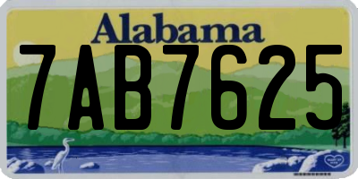 AL license plate 7AB7625