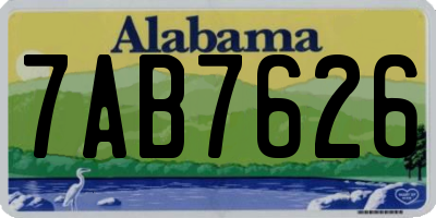 AL license plate 7AB7626