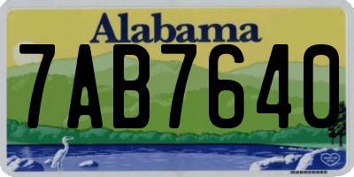 AL license plate 7AB7640