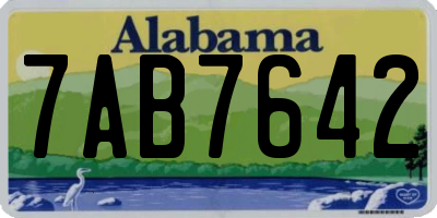 AL license plate 7AB7642