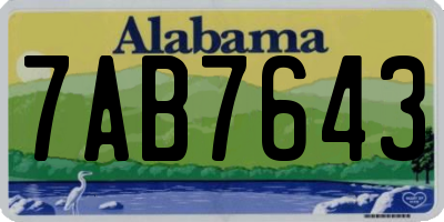 AL license plate 7AB7643