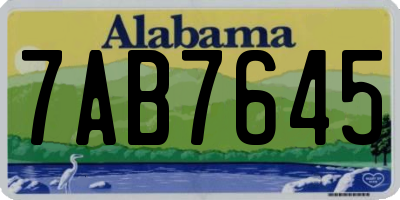 AL license plate 7AB7645