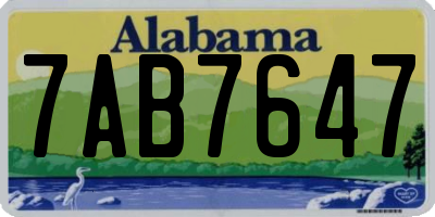 AL license plate 7AB7647