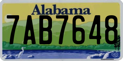 AL license plate 7AB7648
