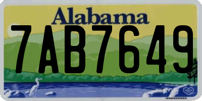 AL license plate 7AB7649