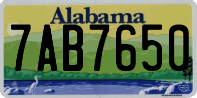 AL license plate 7AB7650