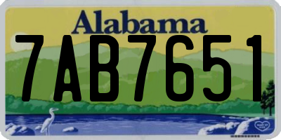 AL license plate 7AB7651