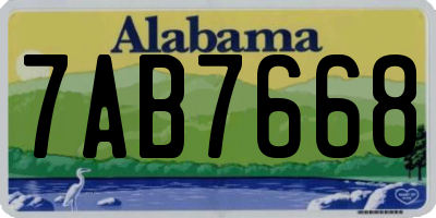 AL license plate 7AB7668