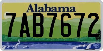 AL license plate 7AB7672