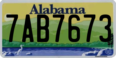 AL license plate 7AB7673