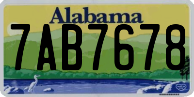 AL license plate 7AB7678