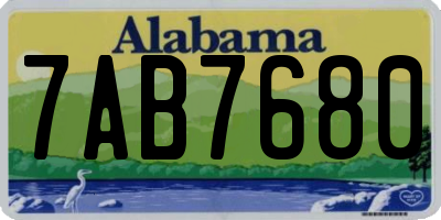 AL license plate 7AB7680